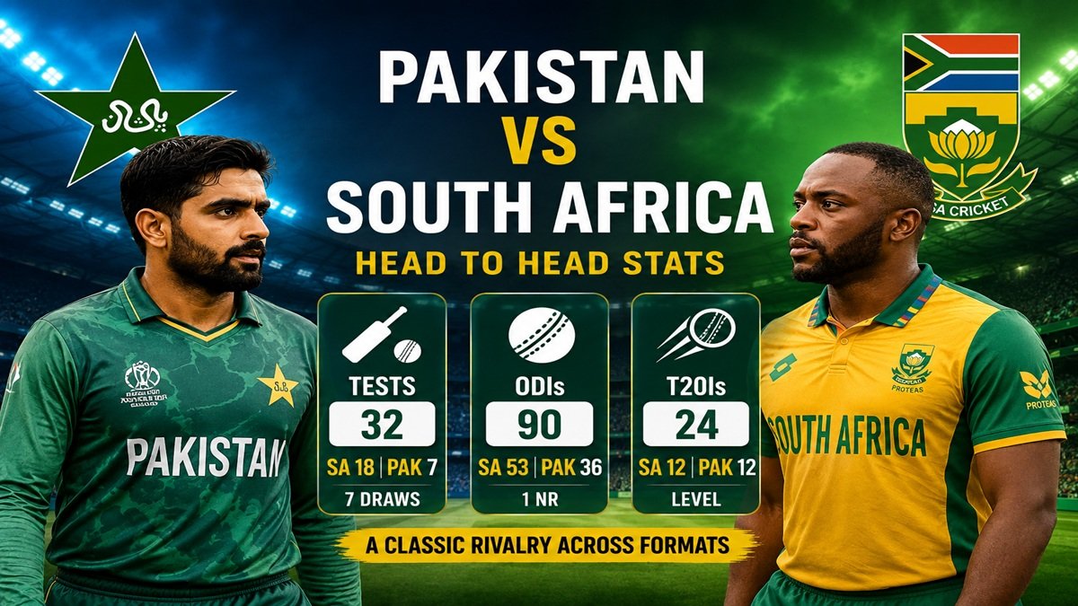 Pakistan national cricket team vs South Africa national cricket team stats in a cricket head-to-head matchup