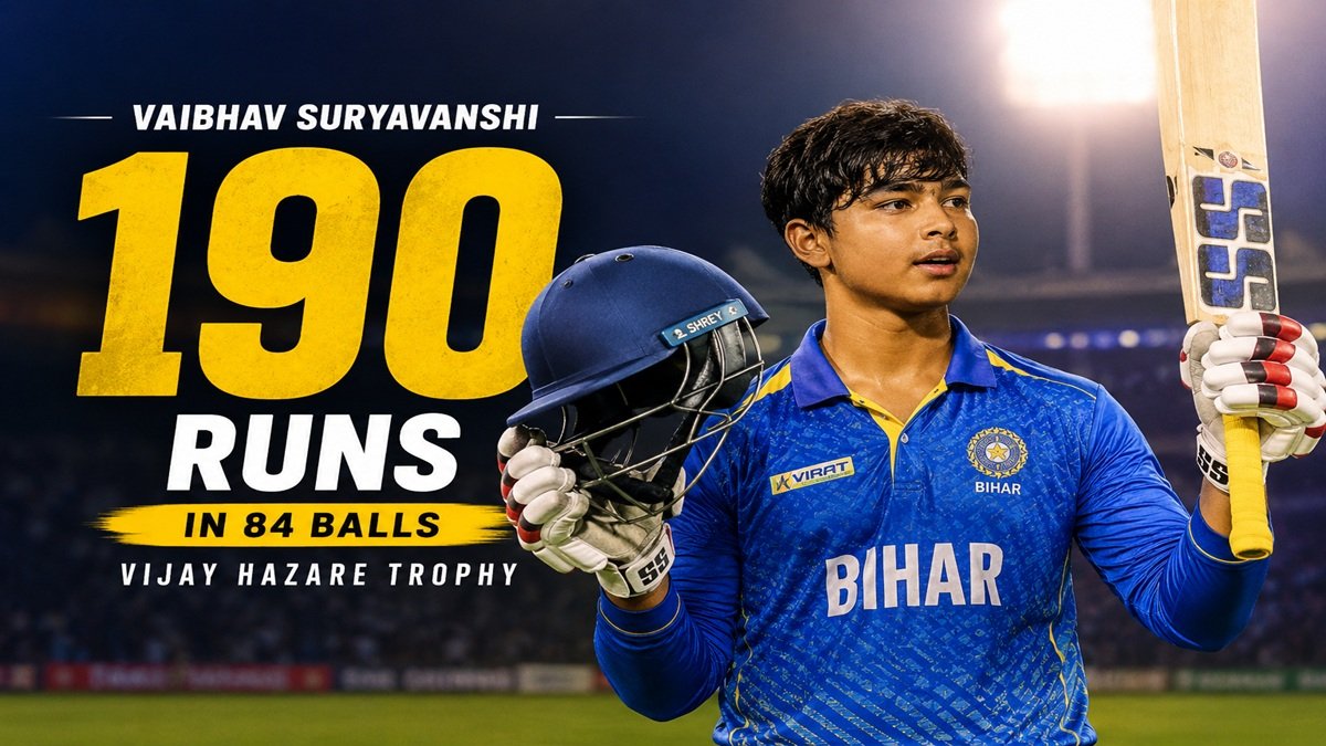 Vaibhav Suryavanshi 190 Runs in Vijay Hazare Trophy