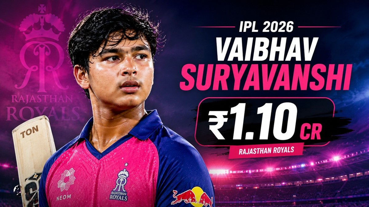 Vaibhav Suryavanshi IPL Price 2026 ₹1.10 Crore Rajasthan Royals