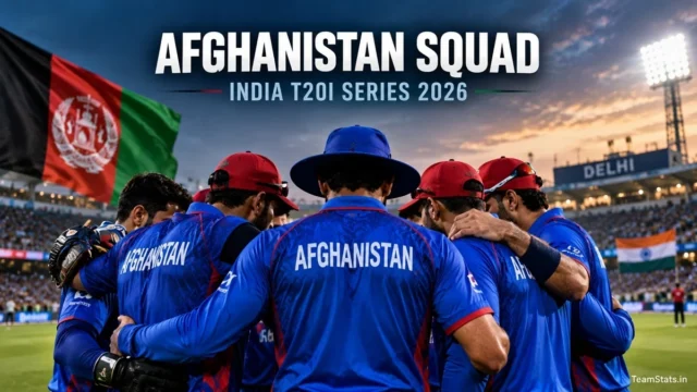 Afghanistan squad for India T20I Series 2026 at a cricket stadium in Delhi