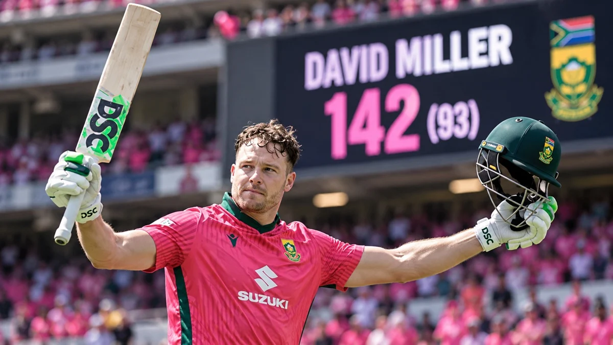 David Miller 142 vs Australia – Career-Best ODI Century David Miller celebrates career-best 142 vs Australia in the second ODI