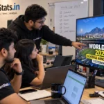 ICC World Cup 2027 schedule announcement being covered by the TeamStats.in cricket news team