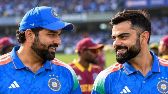 IND vs WI 1st ODI featuring Rohit Sharma and Virat Kohli