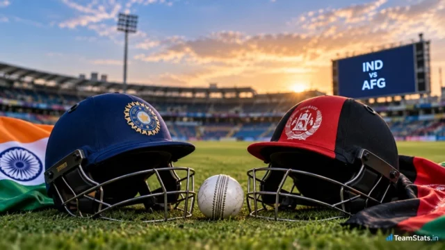 India vs Afghanistan Head-to-Head Record in T20I with cricket helmets and flags