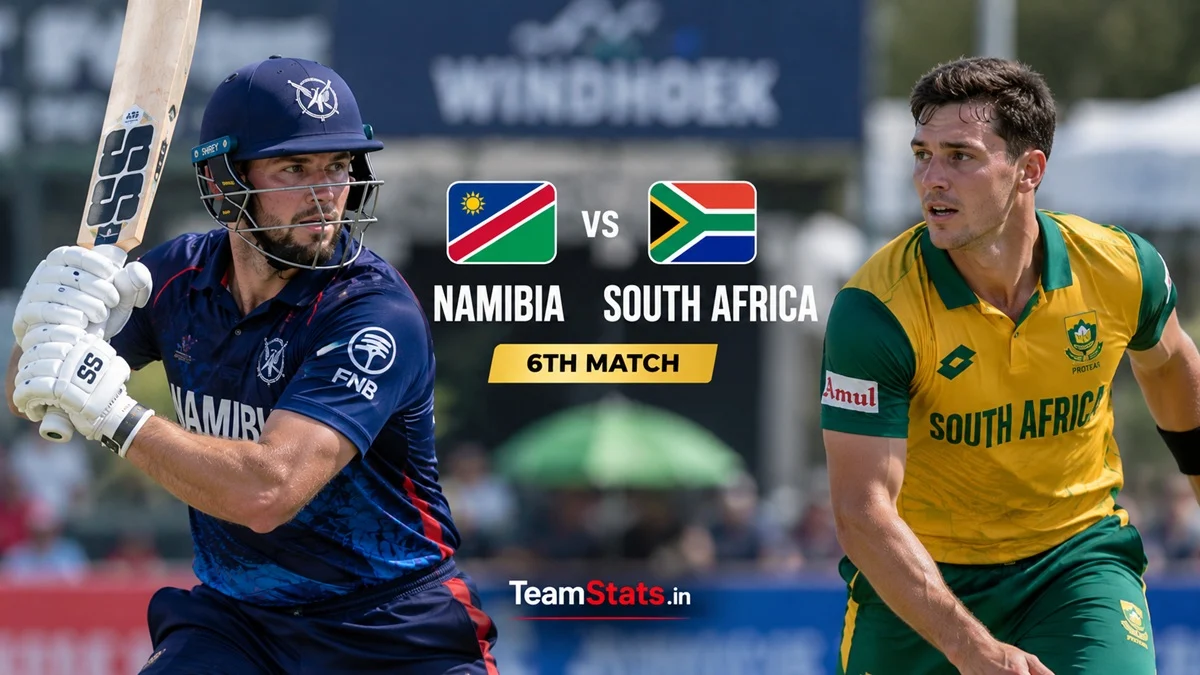 Namibia vs South Africa T20 clash in the 6th match of the Namibia T20I Tri-Series 2026.