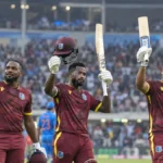 Three West Indies batters celebrate centuries against India in the IND vs WI 2nd ODI