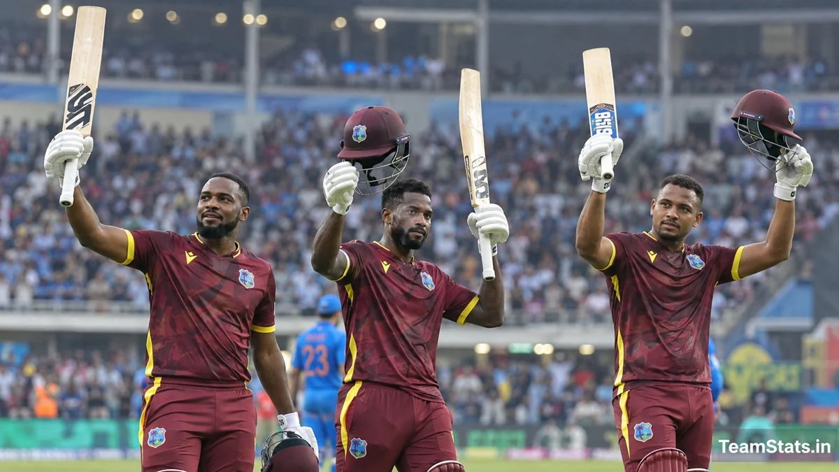 Three West Indies batters celebrate centuries against India in the IND vs WI 2nd ODI