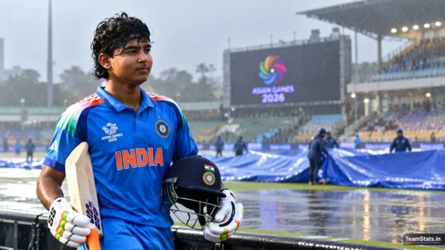 Vaibhav Sooryavanshi at Asian Games 2026 after India vs Afghanistan rain washout
