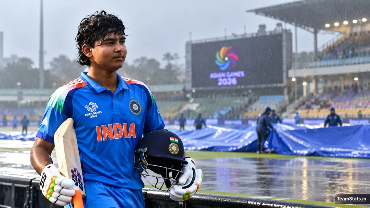 Vaibhav Sooryavanshi at Asian Games 2026 after India vs Afghanistan rain washout