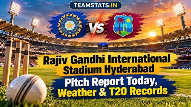 Rajiv Gandhi International Stadium Hyderabad pitch report today, weather and T20 records for TeamStats.in.