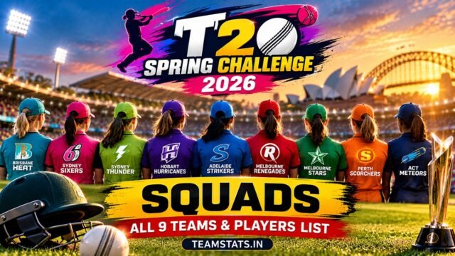 Women’s T20 Spring Challenge 2026 squads featuring all nine women's cricket teams and their players.